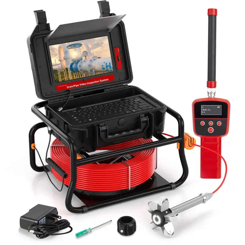 10.1-Inch Hd Pipe Inspection Camera With Self-Leveling Display, 512Hz Transmitter, And Dvr Recording 1