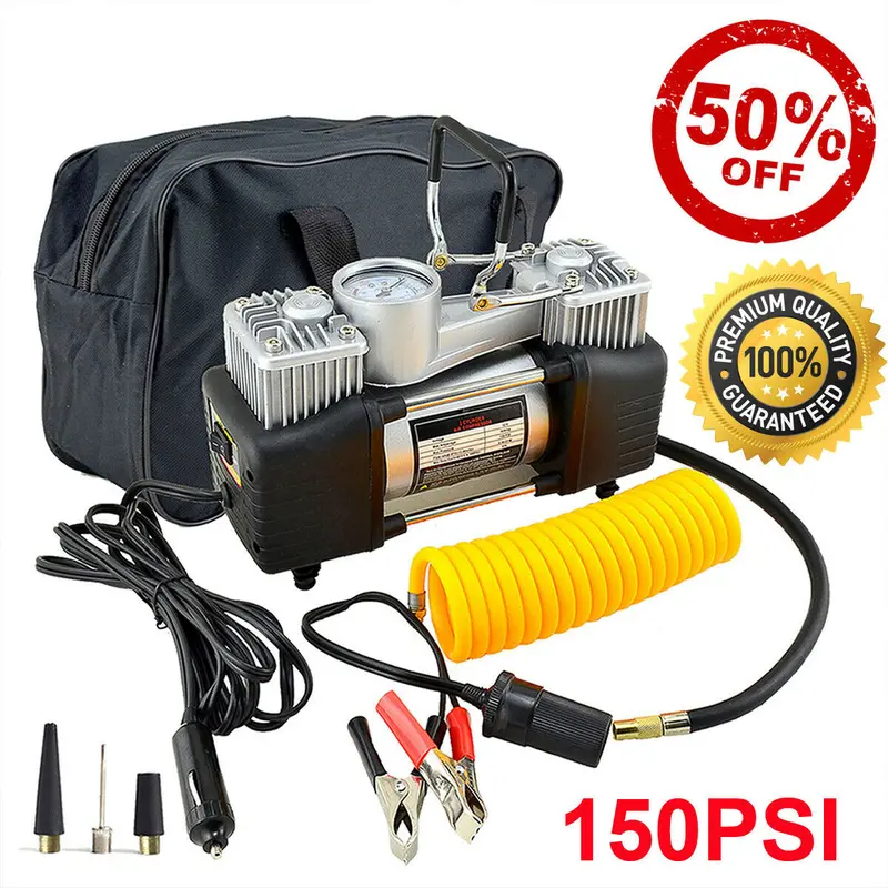 12V Portable Tire Inflator – 150 Psi Dc Air Compressor For Cars And Suvs 1