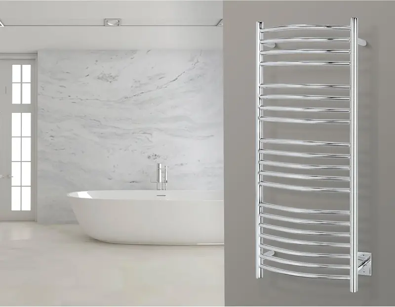 20-Bar Polished Stainless Steel Towel Warmer – Spa-Grade Wall-Mounted Electric Heater 1