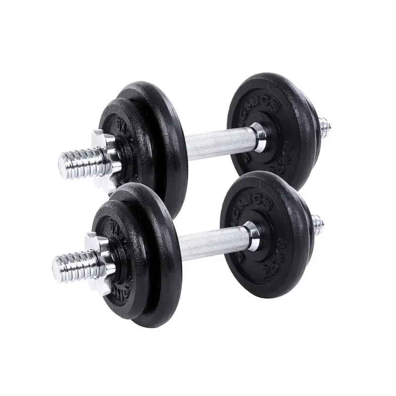 20 Kg Orange Cast Iron Adjustable Dumbbell Set With Extra Barbell Bar 1