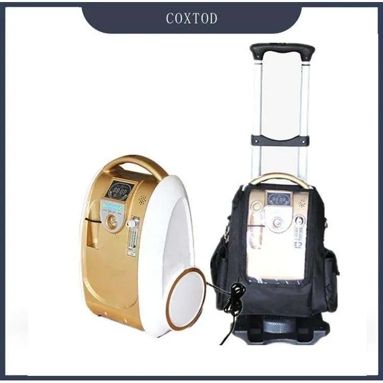 24-Hour Capable Portable Oxygen Generator (1L–5L/Min) With Trolley & Extended Battery Support 1