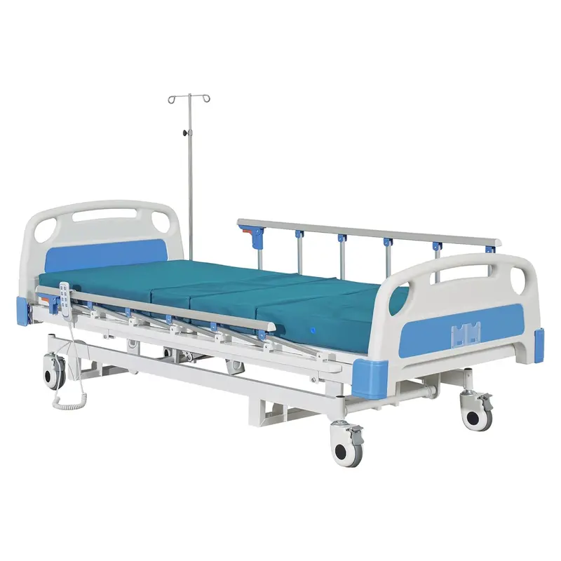 3-Function Electric Icu Bed Mb211245: Fully Adjustable Hospital Bed With Integrated Mattress And Iv Pole 1