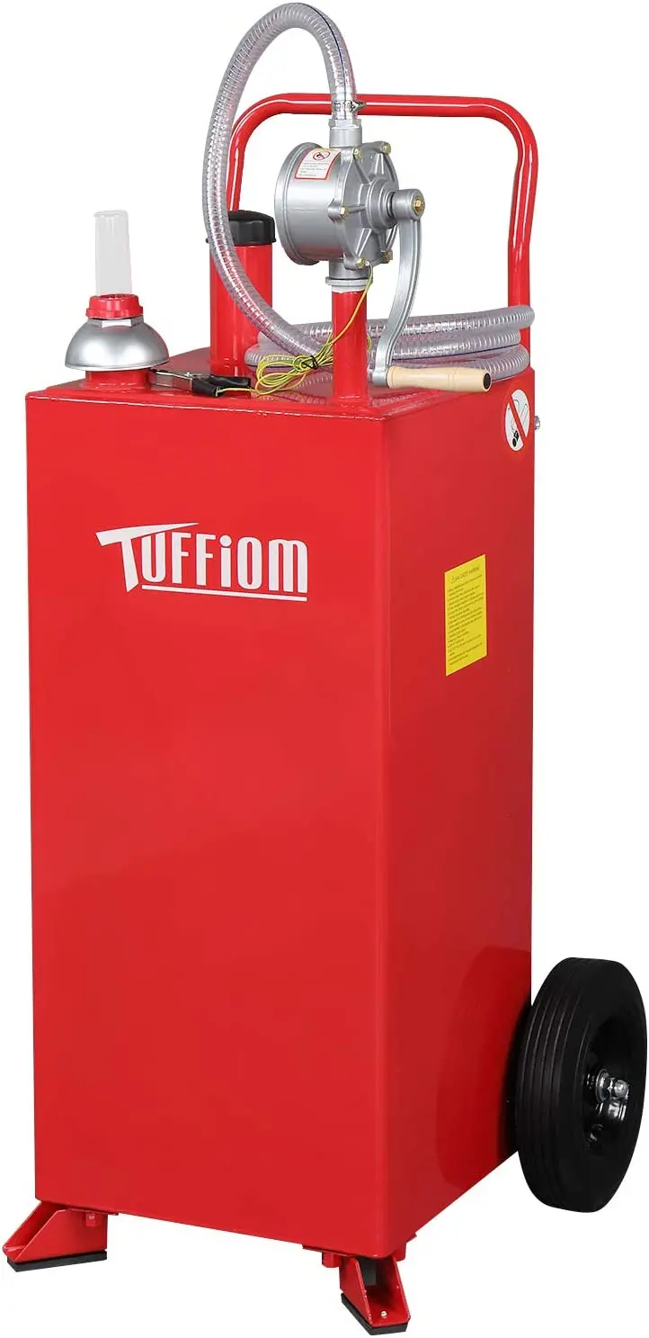 30-Gallon Portable Fuel Transfer Tank – Wheeled Gas Caddy For Gasoline Or Diesel (Red) 1