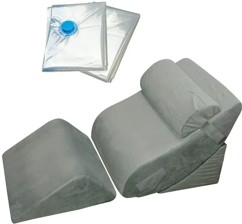 4-Piece Memory Foam Bed Wedge Pillow Set For Post-Surgical Recovery And Targeted Pain Relief 1