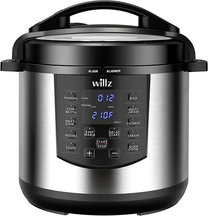 6-Quart Stainless Steel Multi-Cooker: Pressure Cooker, Slow Cooker, Rice Maker, Steamer, Sauté Pan & Warmer 1