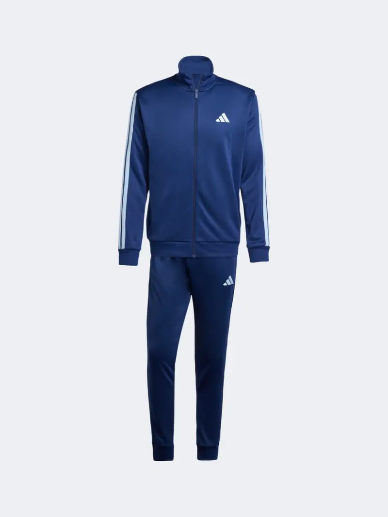 Adidas 3 Stripes French Terry Dark Blue Men'S Tracksuit 1