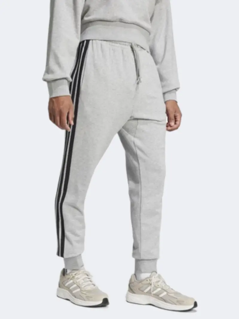 Adidas 3-Stripes French Terry Men'S Sweatpants – Grey Heather/Black 1