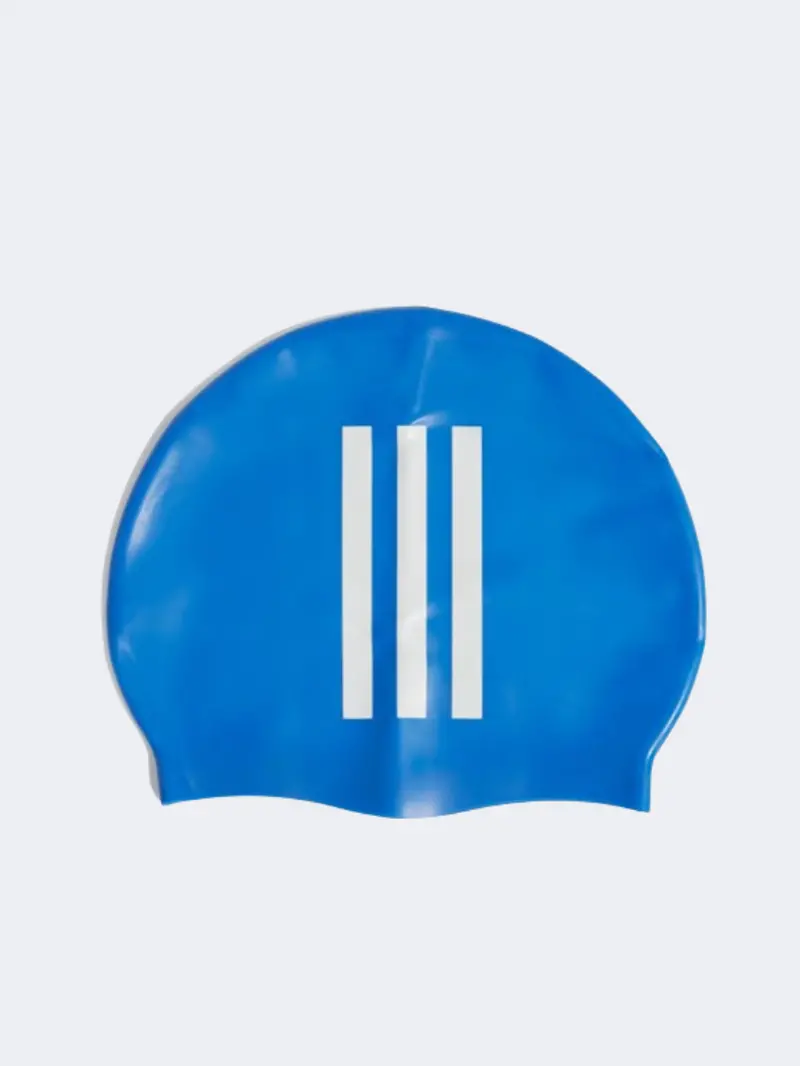 Adidas 3 Stripes Kids’ Training Swim Cap – Royal Blue And White 1