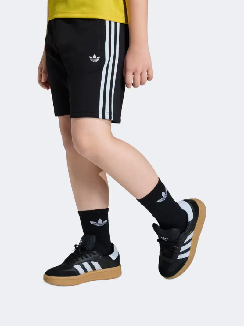Adidas 3-Stripes Unisex Kids' Athletic Shorts – Black 1
