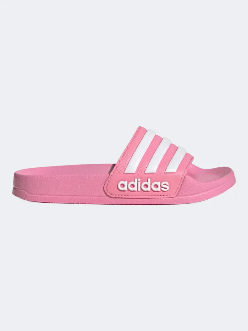 Adidas Adilette Shower Ps-Girls Pink And White Shower Slippers 1
