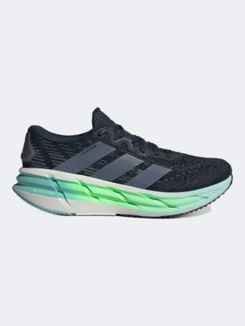 Adidas Adistar 4 Men'S Road Running Shoes – Ink Blue With Lime Burst Accents 1