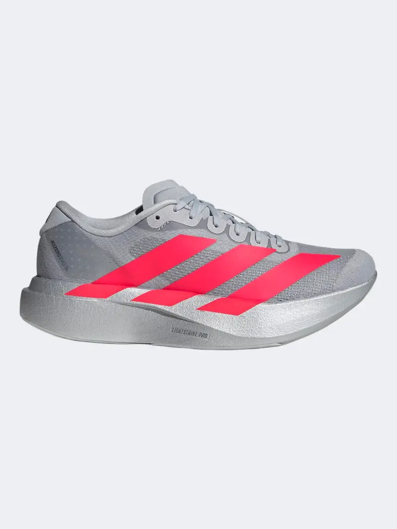 Adidas Adizero Evo Sl Women'S Running Shoes – Silver Metallic & Red 1