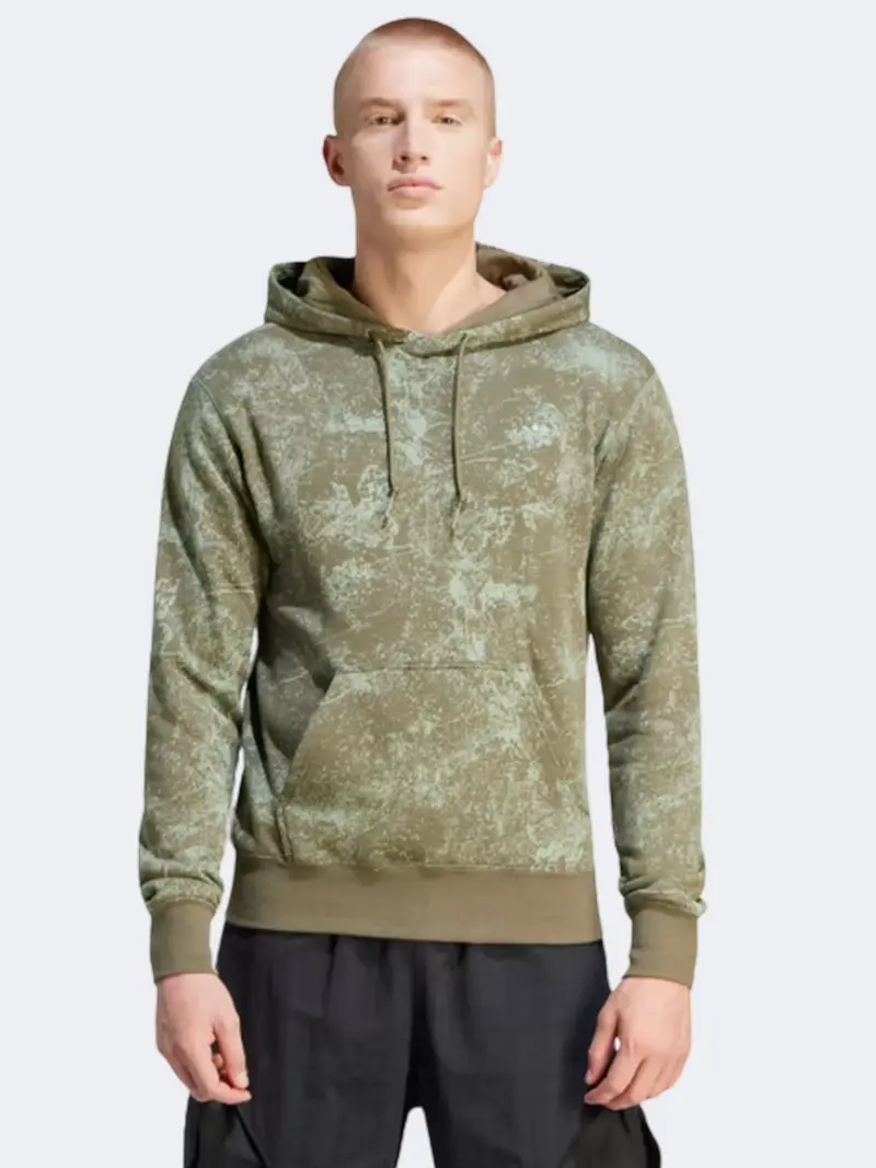 Adidas Adventure Graphic Hoodie – Olive Strata Men'S Sportswear Sweatshirt 1