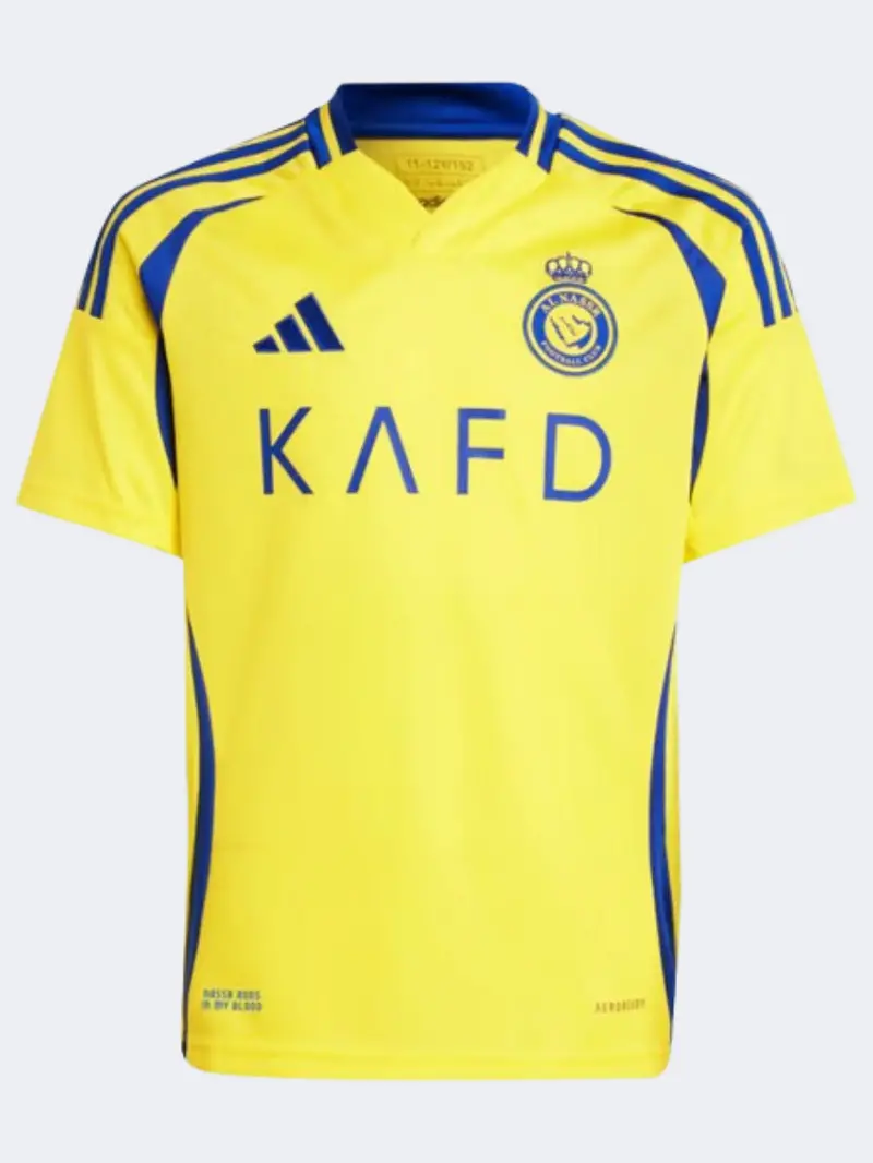 Adidas Al Nassr Fc 24 Home Yellow And Blue Football T-Shirt For Boys 1