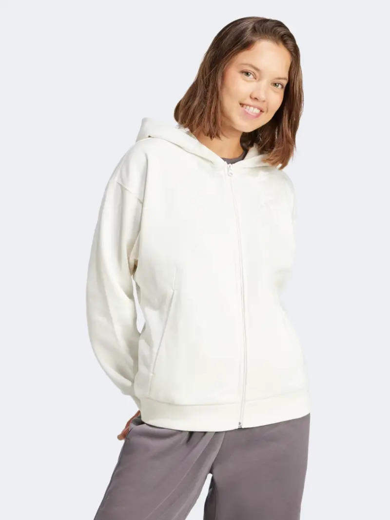 Adidas All Szn Fleece Full-Zip Hoodie For Women – Off-White 1