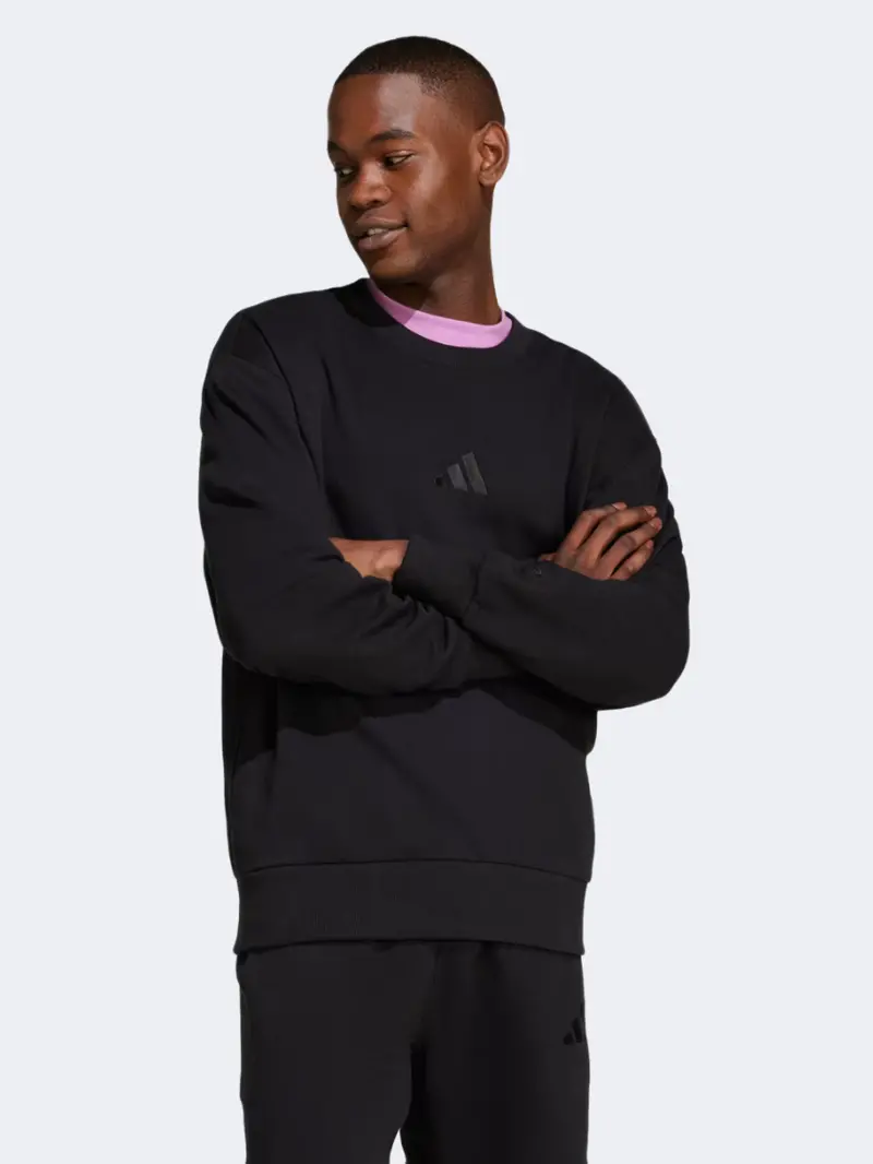 Adidas All Szn French Terry Crew Sweatshirt For Men – Black 1