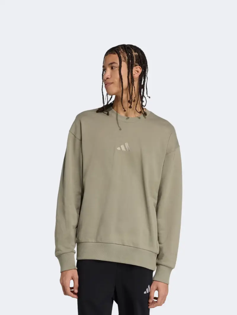 Adidas All Szn French Terry Sweatshirt – Men’S Silver Pebble 1