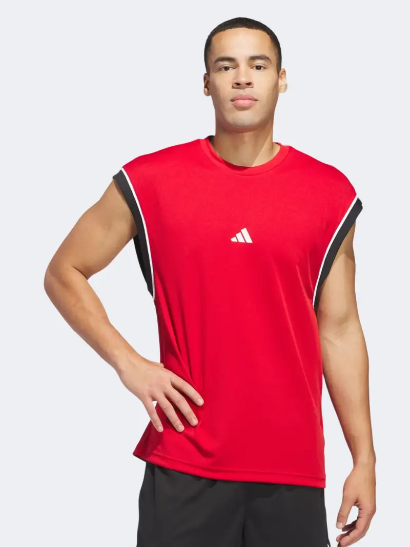 Adidas All-World Sleeveless Men'S Basketball Tank Top – Team Power Red 1