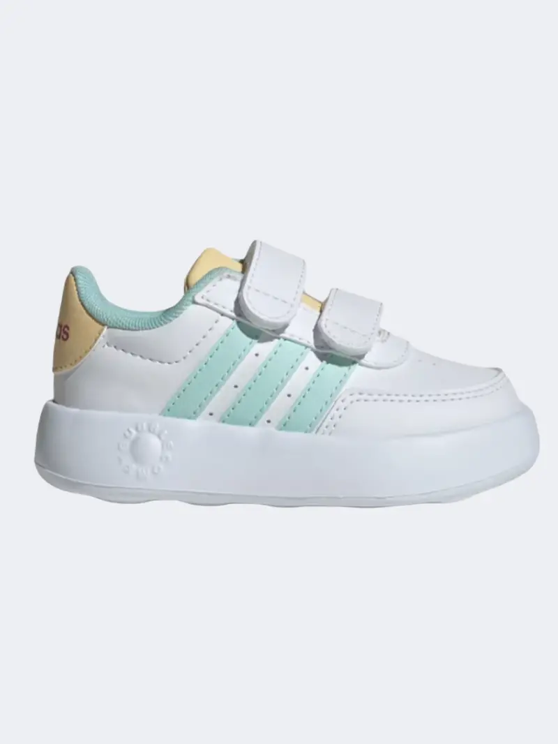 Adidas Breaknet 2 Infant Girls Sportswear Shoes – White, Aqua & Tint 1