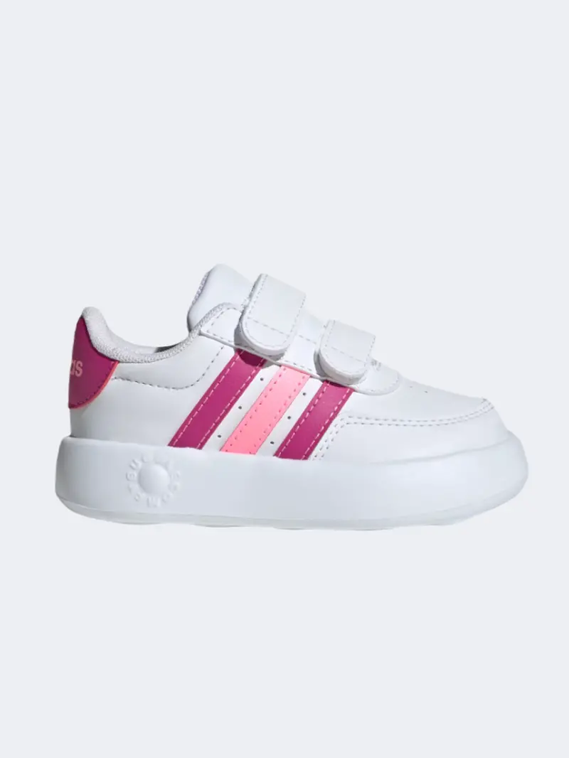 Adidas Breaknet 2 Infant Girls Sportswear Shoes – White, Fuchsia & Pink 1