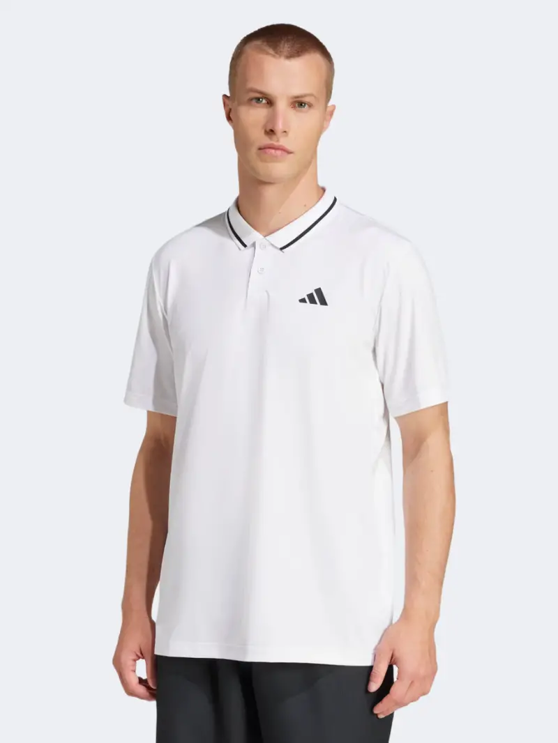 Adidas Club Tennis Climacool Pique Polo For Men – Breathable White Short-Sleeve Top 1