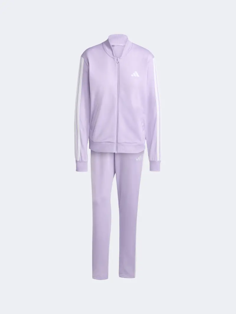 Adidas Essentials 3 Stripes Power Purple Women'S Sportswear Tracksuit 1