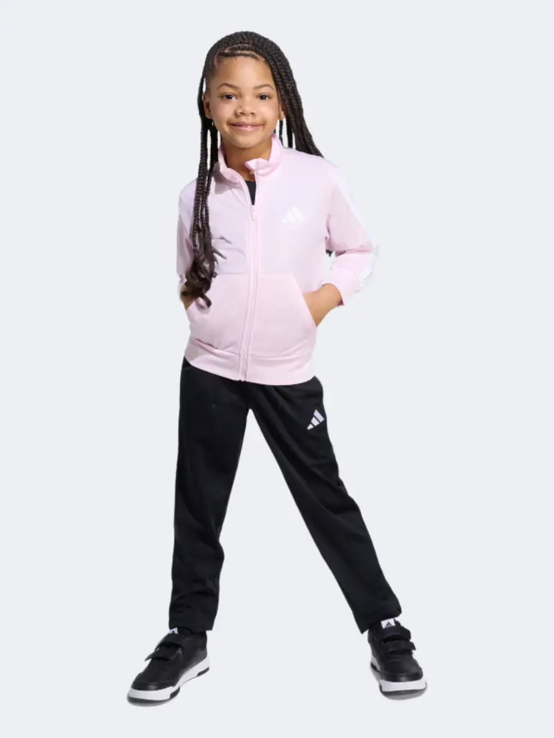 Adidas Essentials Climacool Girls' Pink & White Track Suit 1