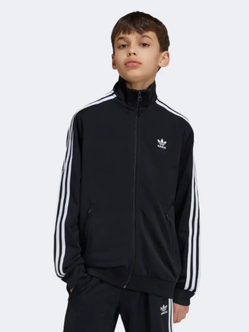 Adidas Firebird Track Top For Kids – Unisex Black Originals Outerwear 1