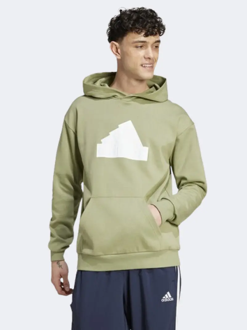 Adidas Future Icons Tent Green Hoodie With 3-Stripe Detail For Men 1