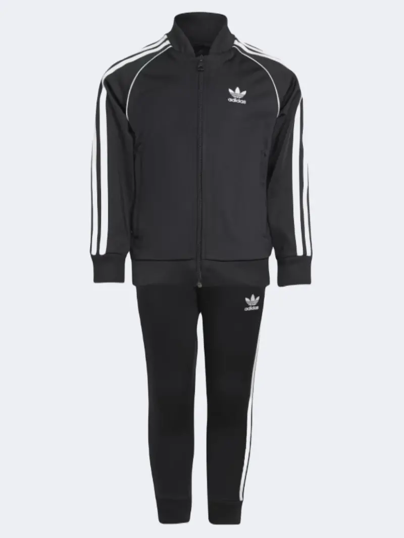 Adidas Little Boys' Adicolor Sst Matching Suit In Black And White 1