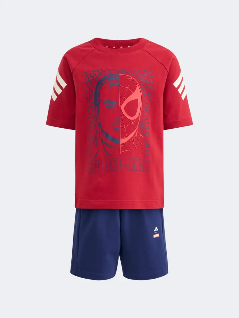 Adidas Marvel Spider-Man Boys' Brown And Navy Sportswear Set 1