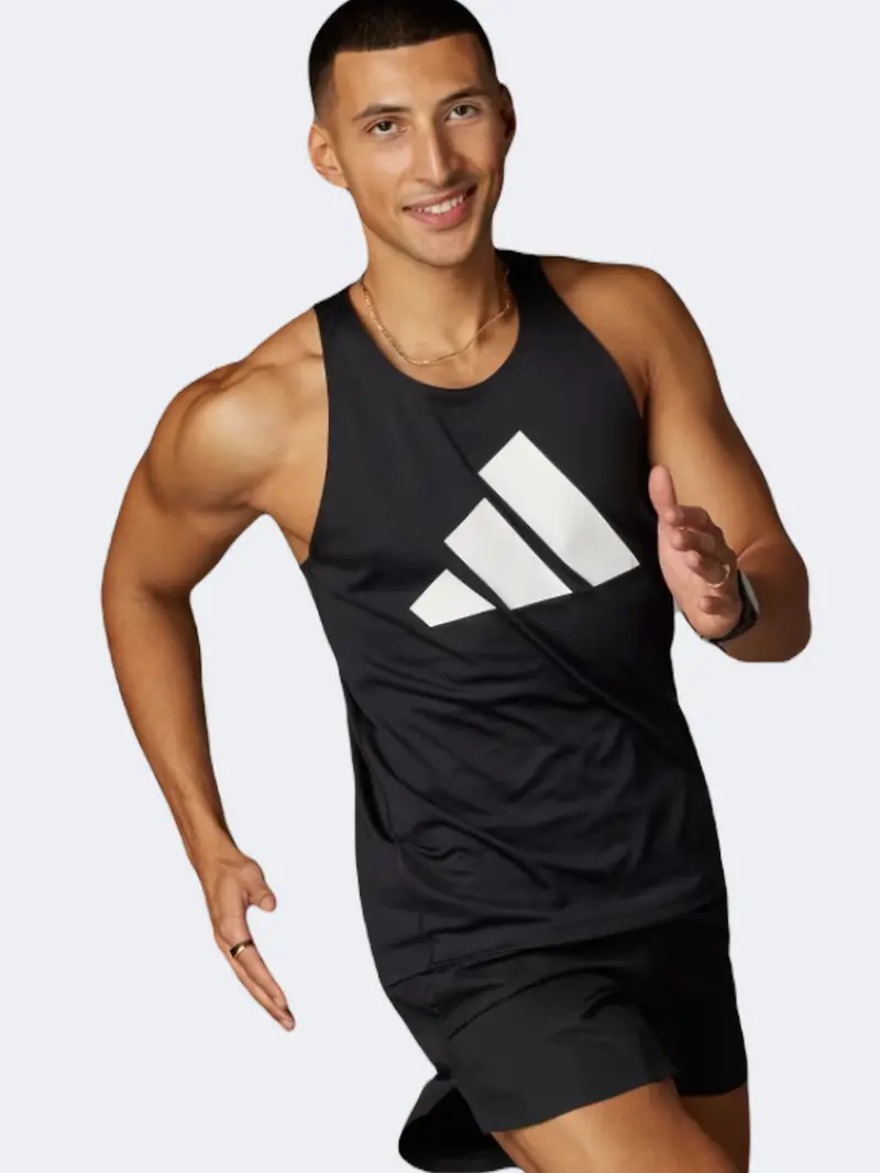 Adidas Men'S Run It Running Tank In Black And White 1