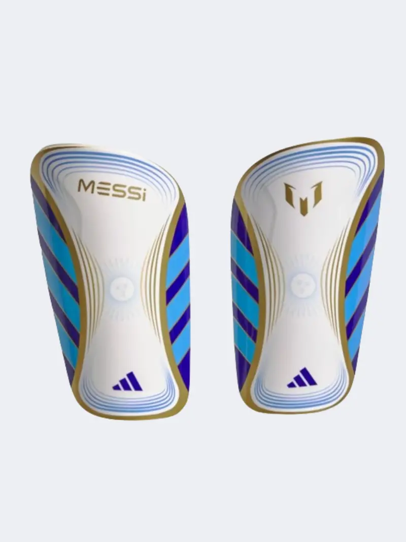 Adidas Messi Club Football Protective Gear – Men’S White, Blue, And Gold Support Wear 1