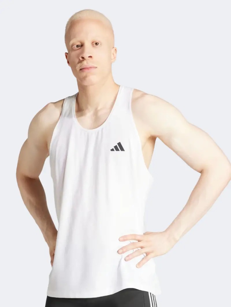 Adidas Own Men'S Breathable Running Tank Top (White) 1