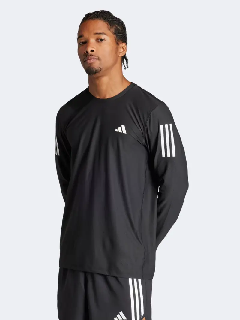 Adidas Own The Run Men'S Black And White Long-Sleeve Running Top 1