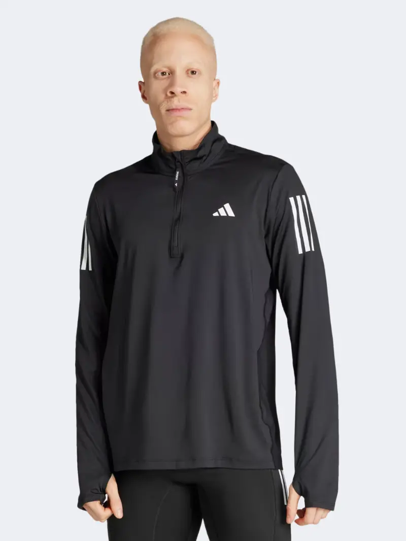 Adidas Own The Run Men'S Black Half-Zip Running Long Sleeve Top 1
