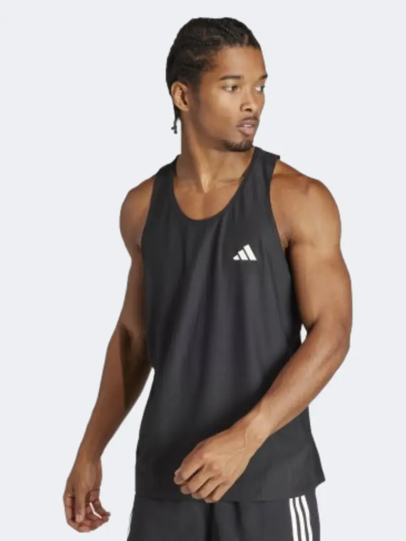 Adidas Own The Run Performance Running Tank For Men – Lightweight Black 1