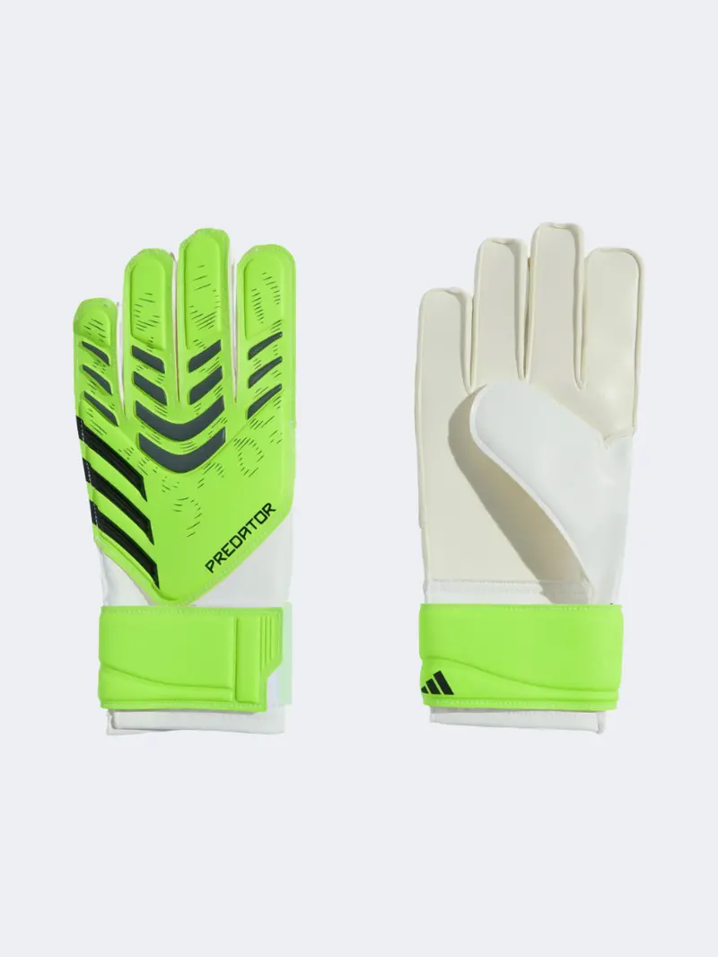 Adidas Predator Kids' Green And White Football Gloves 1