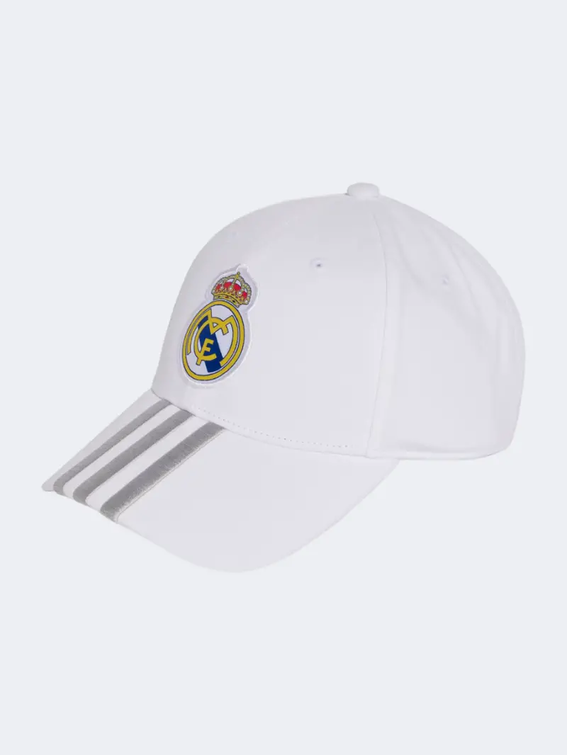 Adidas Real Madrid Home Cap – Unisex Baseball-Style Football Hat In White 1
