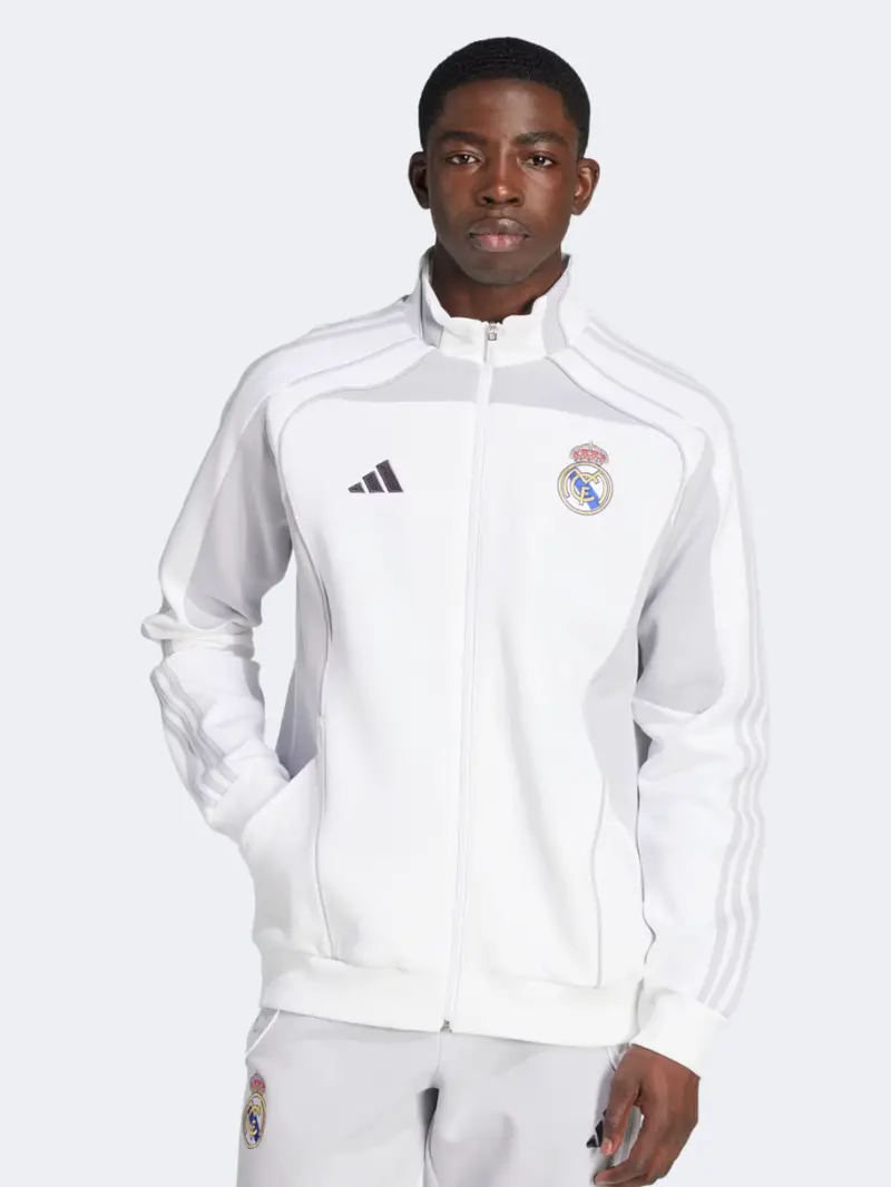 Adidas Real Madrid Ubp Double-Knit Men'S Track Jacket – White & Grey 1