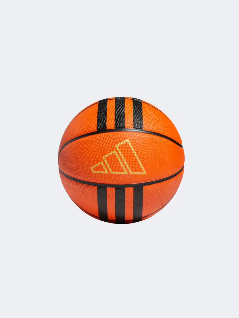 Adidas Rubber X3 Unisex Basketball Ball In Natural, Black, And Gold 1
