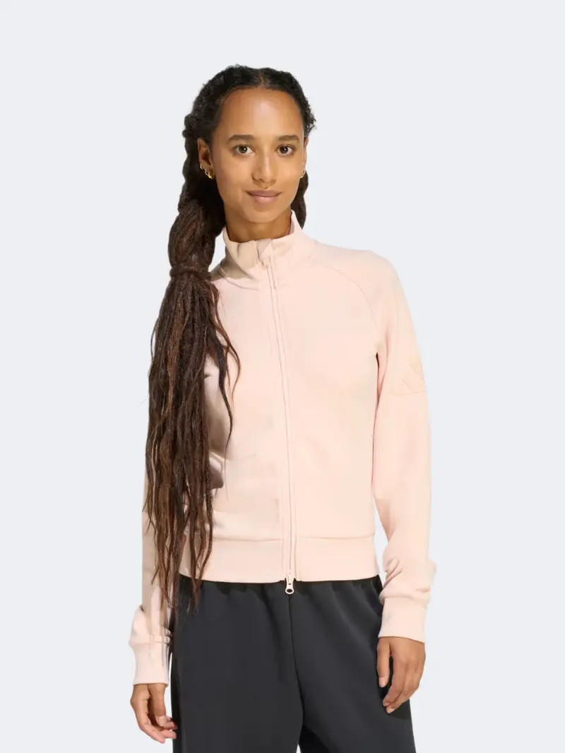 Adidas Soft Lux Slim Track Top For Women – Blush Pink 1