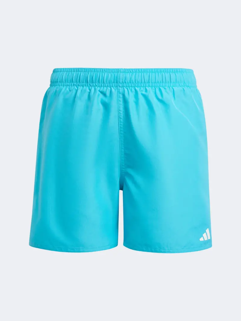 Adidas Solid Boys' Swim Shorts – Lucid Cyan & White 1