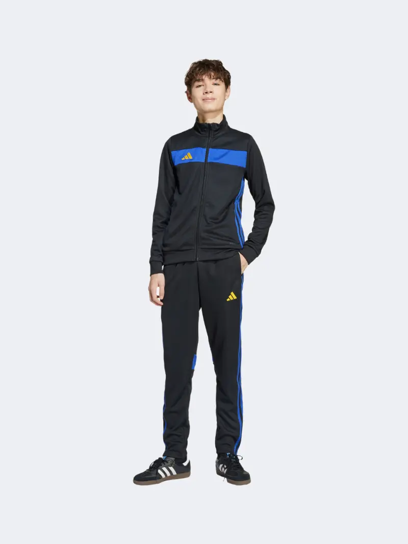 Adidas Tiro 25 Little Boys' Football Tracksuit – Black & Blue 1