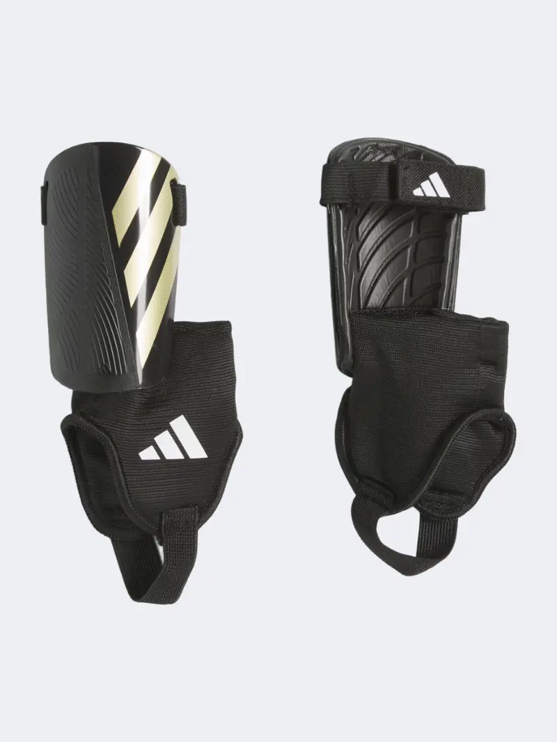 Adidas Tiro Match Shin Guards – Boys’ Football Protection In Black/Gold Metallic 1