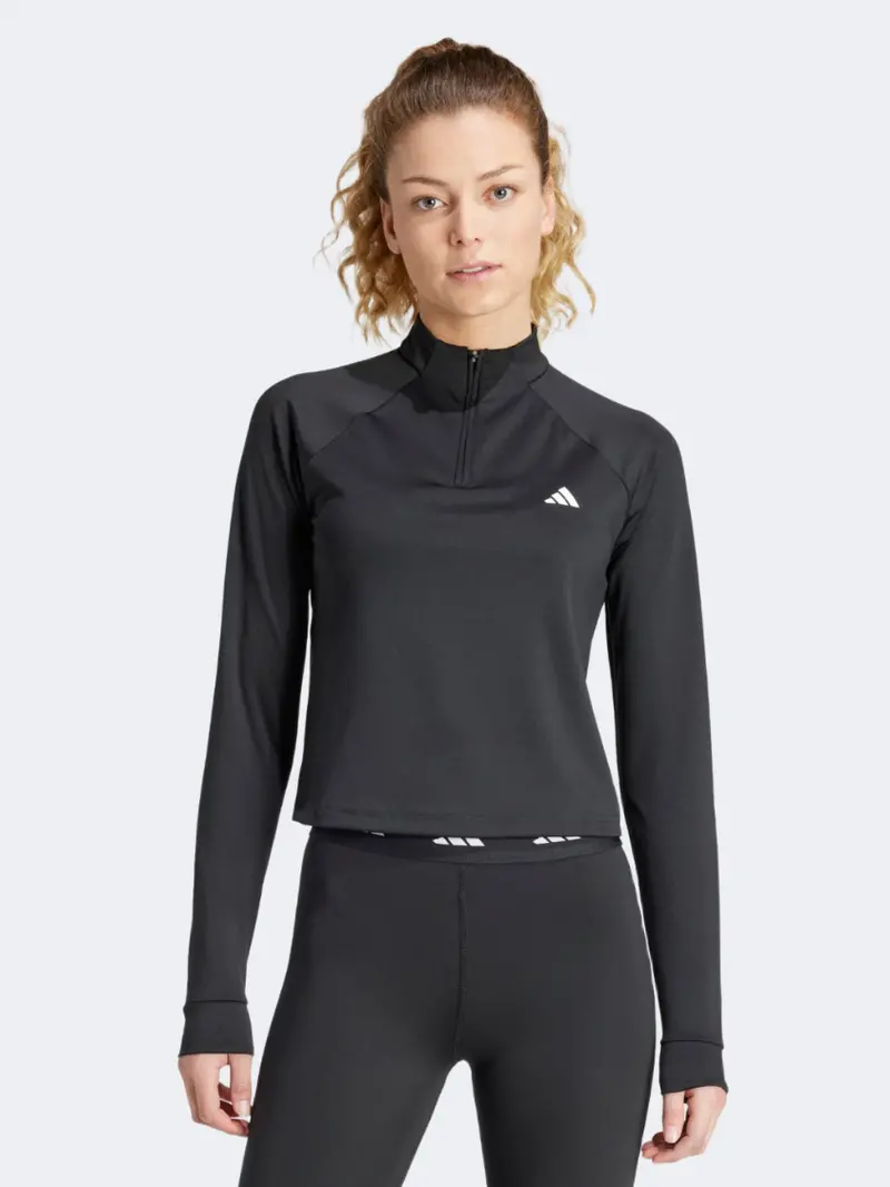 Adidas Train Essentials Minimalist 1/4-Zip Women'S Track Top – Black 1