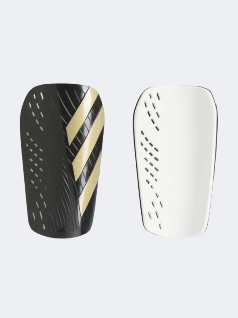 Adidas Unisex Tiro Club Shin Guards – Black & Gold Metallic Protection 1