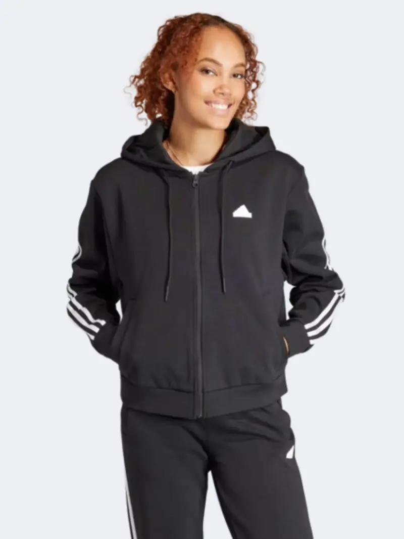Adidas Women'S Future Icons 3S Hoodie – Black & White Sportswear 1