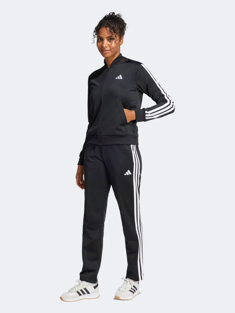 Adidas Women'S Matching Tracksuit Set – Black 3-Stripes Style 1