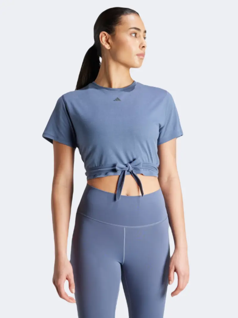 Adidas Yoga Studio Women'S Ink And Grey Long-Sleeve Training Top (Preloved) 1